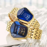 BESTWIN Watch 6615 HOURSLY For Men and Women Brand Luxury Gold BEST WIN Wristwatch Waterproof Geometric Shape Quartz Watches