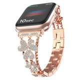 New Bling Metal Bracelet for Apple Watch Band 7 6 Women Luxury Stainless Replacement Strap for iWatch 5 4 3 Watchband 44mm 38mm