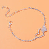 Stonefans Fashion Heart Rhinestone Anklets Wholesale Jewelry for Women Beach Barefoot Love Pendant Anklet Bracelet Leg Chain