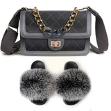 women's shoes new fashion outer wear fox fur slippers real hair grass summer flat slippers