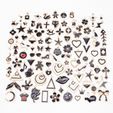 Hot selling 100 pieces of zinc alloy antique gold, gold, rose gold, ancient bronze, ancient silver, metal animal and plant retro