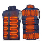 New 9 Places Heated Vest Men Women Usb Heated Jacket Heating Thermal Clothing Hunting Winter Fashion Heat Jacket Black 5XL 6XL