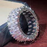 Elegant Female 925 Sterling Plata Big Water Drop Zircon Stone Ring Finger Rings For Women Promise Love Valentine&#39;s Day Gifts
