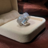 Elegant Female 925 Sterling Plata Big Water Drop Zircon Stone Ring Finger Rings For Women Promise Love Valentine&#39;s Day Gifts