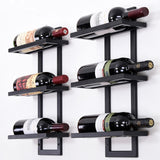 Modern Iron Wall-mounted Wine Holder Simple Hanging Wine Rack Holder Iron Art Wine Support Cabinet Flat/Tilted Types 2-6 Bottles