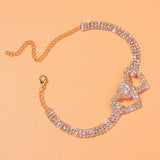 Stonefans Fashion Heart Rhinestone Anklets Wholesale Jewelry for Women Beach Barefoot Love Pendant Anklet Bracelet Leg Chain
