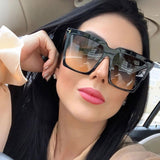 Oversize Square Sunglasses Women Vintage Brand Big Frame Sun Glasses Woman Black Gradient Female Glasses Oculos UV400