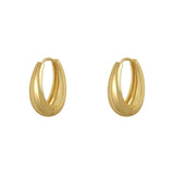 New Classic Copper Alloy Smooth Metal Hoop Earrings For Woman Fashion Korean Jewelry Temperament Girl&#39;s Daily Wear earrings