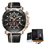 Top Brand LIGE Men Watches Fashion Sport Leather Watch Mens Luxury Date Waterproof Quartz Chronograph Relogio Masculino+Box