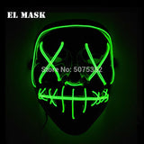 2022Hot Sales Fashion LED Mask Luminous Glowing Halloween Party Mask Neon EL Mask Halloween Cosplay Mask Mascara Horror Maska