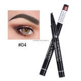 5 Colors Eyebrow Pen Waterproof 4 Fork Tip Eyebrow Tattoo Pencil Cosmetic Long Lasting Natural Dark Brown Liquid Eye Brow Pencil