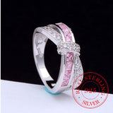 100% 925 Sterling Silver Jewelry Vintage Purple Crystal Couple&#39;s Wedding Silver Rings for Women Men Fashion Anel De Prata Bijoux