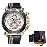 Top Brand LIGE Men Watches Fashion Sport Leather Watch Mens Luxury Date Waterproof Quartz Chronograph Relogio Masculino+Box