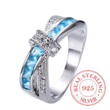 100% 925 Sterling Silver Jewelry Vintage Purple Crystal Couple&#39;s Wedding Silver Rings for Women Men Fashion Anel De Prata Bijoux