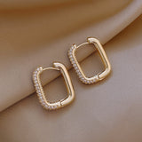 New Classic Copper Alloy Smooth Metal Hoop Earrings For Woman Fashion Korean Jewelry Temperament Girl&#39;s Daily Wear earrings