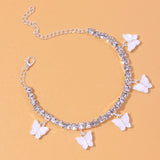 Stonefans Fashion Heart Rhinestone Anklets Wholesale Jewelry for Women Beach Barefoot Love Pendant Anklet Bracelet Leg Chain