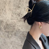 New Classic Copper Alloy Smooth Metal Hoop Earrings For Woman Fashion Korean Jewelry Temperament Girl&#39;s Daily Wear earrings