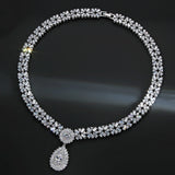 Romantic luxury the most beautiful bride jewelry crown and set of necklace bridal crystal necklace set