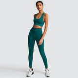 Gym 2 Piece Set Workout Clothes For Women Yoga Set Solid Color Fitness Leggings Sportswear Woman Yoga Wear Sport Bra And Pants