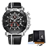 Top Brand LIGE Men Watches Fashion Sport Leather Watch Mens Luxury Date Waterproof Quartz Chronograph Relogio Masculino+Box