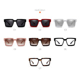 Fashion Classic Luxury Brand Design Oversized Square Sunglasses Women Men Shield Big Frame ins Sun Glasses For Female UV400