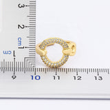 Fashion Copper Zircon Crystal Gold Plated Ring Round Shape Jewelry Filled Wedding Band Rings Gemstone Ring party For Lady