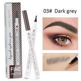 Waterproof Natural Eyebrow Pen Four-claw Eye Brow Tint Makeup three Colors Eyebrow Pencil Brown Black Grey Brush Cosmetics