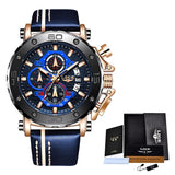 Top Brand LIGE Men Watches Fashion Sport Leather Watch Mens Luxury Date Waterproof Quartz Chronograph Relogio Masculino+Box