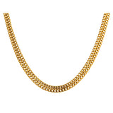 Yhpup Fashion Double Layer Flat Chain Stainless Steel Necklace Jewelry High Quality 18 K Metal Texture Collar Necklace Bijoux