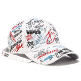 New Unisex Women Men Hats Adjustable Black White Color Printing Graffiti All-matching Baseball Cap For Male Female