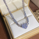 Necklace Female Love Heart Magnet Diamond Necklace