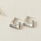 New Classic Copper Alloy Smooth Metal Hoop Earrings For Woman Fashion Korean Jewelry Temperament Girl&#39;s Daily Wear earrings