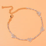 Stonefans Fashion Heart Rhinestone Anklets Wholesale Jewelry for Women Beach Barefoot Love Pendant Anklet Bracelet Leg Chain