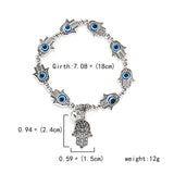 Classic Blue Evil Eyes Palm Butterfly Pendant Bracelet Wishing Elastic Rope Chain Resin Beads Bracelet For Women Jewelry Gift