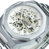 WINNER Fashion Men&#39;s Watches Top Brand Luxury Mechanical Watch For Men Casual Wrist Watches Stainless Steel Strap Chic Relogio
