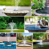 Outdoor Small Solar Fountain 1.7W 6.3 Inch Solar Powered Fountain Pump for Bird Bath Garden Pond Pool Fish Tank