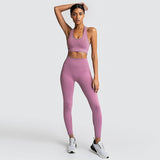 Gym 2 Piece Set Workout Clothes For Women Yoga Set Solid Color Fitness Leggings Sportswear Woman Yoga Wear Sport Bra And Pants