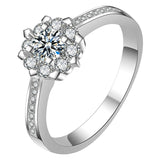 14K Gold 2 Carat Diamond Ring Anillo White Topaz Bizuteria Gemstone Sliver Color 925 Ring Jewelry for Women HOYON