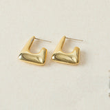 New Classic Copper Alloy Smooth Metal Hoop Earrings For Woman Fashion Korean Jewelry Temperament Girl&#39;s Daily Wear earrings