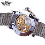 T-WINNER 614 Luxury Brand Mechanical Watches Diamond Stainless Steel Manual Mechanical Watches Men