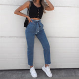 Women High Waist Jeans Sexy Jeans denim Harem Pants jeans womens High Streetwear loose Pants Black Jeans Women clothes