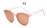 colour luxury top fashion cat eye glasses sunglasses women brand designer blue sea sun glasses lady female oculos de sol UV400