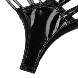 Womens Female Lingerie Night Costume Panties Wetlook Bodycon Patent Leather High Cut Bikini Briefs Thong Underwear Underpants