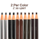10pcs/set Available Eyebrow Pencil Cosmetics for Makeup Tint Waterproof Microblading Pen Brown Eye Brow Natural Beauty Free Ship