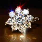 ZN Jewelry Fashion Snowflake White Zircon Ring For Women Engagement Rings wedding Heart Flower Rings Party Rings