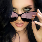 colour luxury top fashion cat eye glasses sunglasses women brand designer blue sea sun glasses lady female oculos de sol UV400