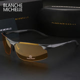 Aluminum Magnesium Men Sunglasses Polarized Sports Driving Night Vision Goggles Sunglass Fishing UV400 Rimless Sun Glasses