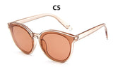 colour luxury top fashion cat eye glasses sunglasses women brand designer blue sea sun glasses lady female oculos de sol UV400
