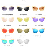 LeonLion  Fashion Cat Eye Sunglasses Women Vintage Metal  Luxury Glasses for Women Mirror Retro Oculos De Sol Feminino