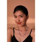 Yhpup Fashion Double Layer Flat Chain Stainless Steel Necklace Jewelry High Quality 18 K Metal Texture Collar Necklace Bijoux